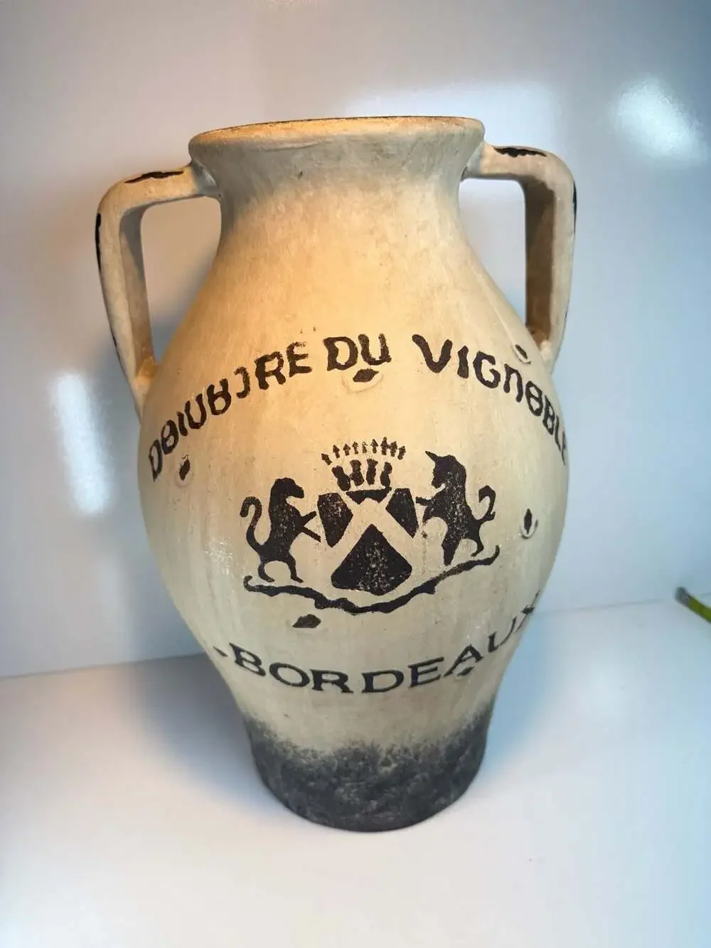 Domaine Des Vignobles French Wine Pottery Jar Amphora Vase Bordeaux